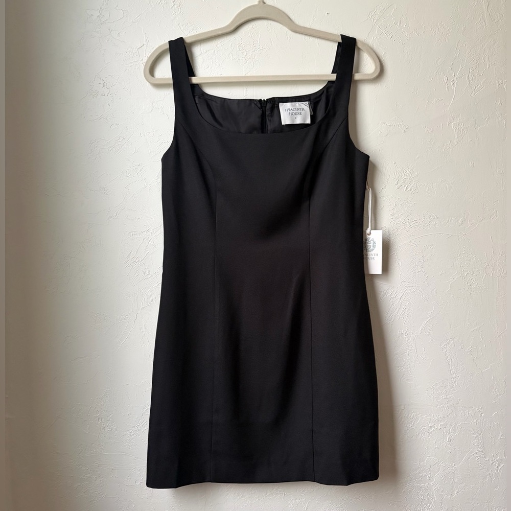 Hyacinth House Holly Golightly Black Square Neck Mini Dress NWT Small